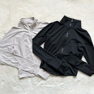 Women’s 2Pack Lightweight Zip-Front Active Jacket - Black & Light Gray Size S